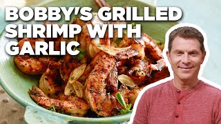 Bobby Flays Grilled Shrimp with Garlic Gambas al Ajillo  Boy Meets Grill  Food Network [upl. by Ferrick]