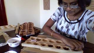 Ancient Games Mancala in Pallankuzhi board  World traditional games of India and Asia [upl. by Oiramat]