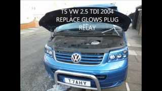 HOW TO FIND AND REPLACE THE GLOW PLUG RELAY ON A T5 25TDI VOLKSWAGEN [upl. by Hurless108]