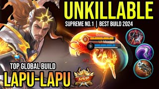 LAPULAPU BEST BUILD 2024  TOP GLOBAL LAPULAPU GAMEPLAY  MOBILE LEGENDS✓ [upl. by Ruberta]