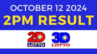 2pm Lotto Result Today October 12 2024 PCSO [upl. by Ardine]