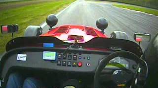 Caterham R500 vs Ferrari 430 Scuderia  Vålerbanen 20Sept2010AVI [upl. by Allimaj]