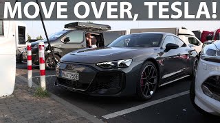 Audi RS etron GT 250 kmh German autobahn stress test [upl. by Airetnuhs576]