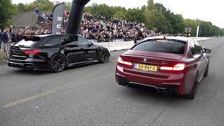 Modified Cars Drag Racing  1052HP RS6 C8 vs M5 F90 Competition vs BRABUS 800 vs BMW M8 Mosselman [upl. by Morris]