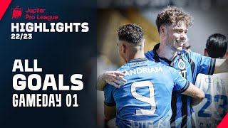 ALLE DOELPUNTEN  TOUS LES BUTS ⚽🤩 Jupiler Pro League Highlights GD01 [upl. by Nelag]