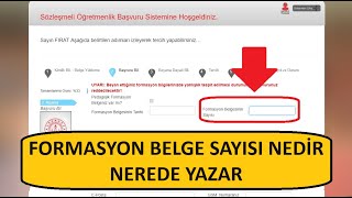 FORMASYON BELGE SAYISI NEREDE YAZAR  FORMASYON BELGE SAYISI NEDİR  FORMASYON BELGE SAYISI ÖĞRENME [upl. by Nowad863]