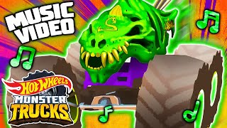 Official Monster Truck MUSIC VIDEO 🎶  “Fossil Fury” ft Skelesaurus 💀🦖  Hot Wheels Monster Trucks [upl. by Durst366]