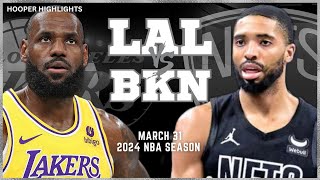 Los Angeles Lakers vs Brooklyn Nets Full Game Highlights  Mar 31  2024 NBA Season [upl. by Blim]