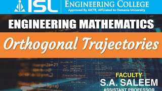 Orthogonal Trajectories ENGINEERING MATHEMATICS II [upl. by Haneehs]