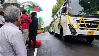 21 new STS buses for AampN island all buses arrived at Sectt for opening ceremony with Flagged [upl. by Eidorb]