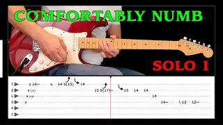 COMFORTABLY NUMB SOLO 1  Guitar lesson with tabs  Pink Floyd [upl. by Itram]