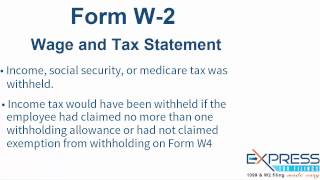 IRS W2 Form Wage and Tax Statement  ExpressTaxFilings [upl. by Lehteb]