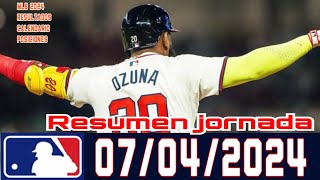 MLB RESUMEN JORNADA En vivo 07 Abril 2024 beisbol Grandes Ligas RESULTADOS POSICIONES CALENDARIO [upl. by Lesya]