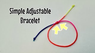 How to make an adjustable sliding knot bracelet  slide apart knot [upl. by Nosyrb]