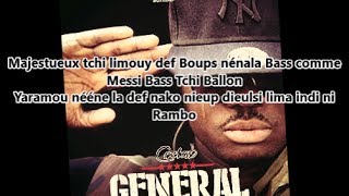 Canabasse  Général Lyrics [upl. by Mauldon]