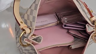 Whats In My New Bag Louis Vuitton Graceful PM in Damier Azur [upl. by Aldon]