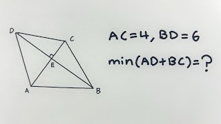 Q207  Math Olympiad  Geometry  Extremization  Translation  Perpendicular Diagonals [upl. by Frodeen]