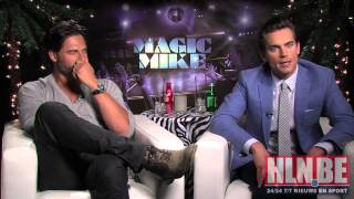 MAGIC MIKE interviews Joe Manganiello amp Matt Bomer [upl. by Akinihs]