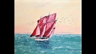 Malen mit Acryl Segelschiff Teil 12 [upl. by Atikel]