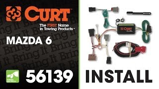 Trailer Wiring Install CURT 56139 TConnector on 2009 Mazda 6 [upl. by Klinges]