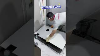 The process of cutting sintered stone to decorate the house floor sinteredstone [upl. by Bakerman]