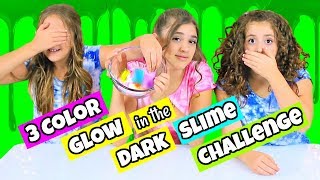 3 Color Slime Challenge with Glow In The Dark Pigments [upl. by Krucik267]