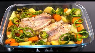 PEIXE NO FORNO COM LEGUMES MUITO FÁCIL [upl. by Akcirehs]