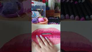 Drawing giant lips purple edition 💜💜tutorial [upl. by Aicemat]