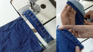 jeans pant lambai kam kaise karejeans pant Lenght originaljeanspantlength alterationjeanssewing [upl. by Atinoj321]