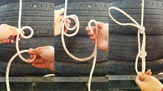 HOW TO TIE A COMMON TRUCKERS HITCH knots [upl. by Ahsele]