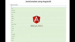 AutoComplete using AngularJS [upl. by Idnor]