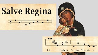 Salve Regina Hail Holy Queen lyrics in English and Latin with Gregorian chant notes [upl. by Deedee]