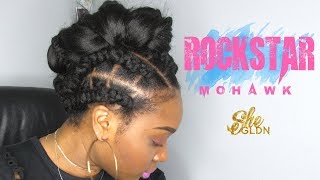 Easy Mohawk Natural 4C Hair Updo  Protective Style [upl. by Onig501]