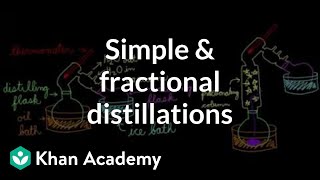 Simple and fractional distillations  Chemical processes  MCAT  Khan Academy [upl. by Eilrac]