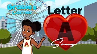 Letter A Song  Letter Recognition and Phonics with Gracie’s Corner  Nursery Rhymes  Kids Songs [upl. by Julide355]