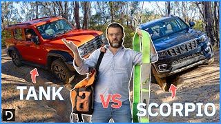 2023 GWM Tank 300 v Mahindra Scorpio OnRoad amp OffRoad Comparison  Affordable 4WDs  Drivecomau [upl. by Biancha616]