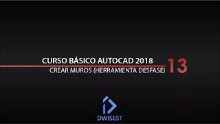 Autocad 2018  Crear muros Desfase Tutorial básico 13 [upl. by Pressman757]