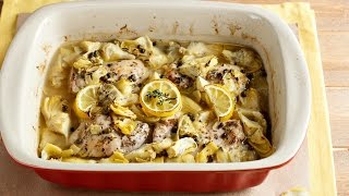 Baked Lemon Artichoke Chicken Piccata Low Carb [upl. by Jeffie462]