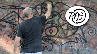 HOW TO SPRAY PAINT GRAFFITI STYLE MIXED MEDIA ACRYLICS AND OIL PASTELS [upl. by Eivi131]