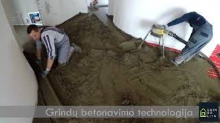 ŠILDOMŲ GRINDŲ BETONAVIMAS GRINDOLITA 8 606 80837 [upl. by Mildrid]