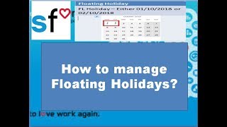 SAP SuccessFactors Time off Floating Holidays [upl. by Lrae]