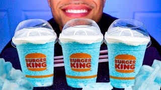 Burger King Frozen Cotton Candy Cloud Challenge Eating Drinking Sounds Candy Sweets ASMR Mukbang [upl. by Hortensa181]