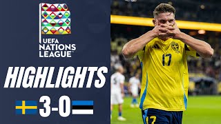 Sweden vs Estonia 30 Highlights UEFA Nations League 202425 [upl. by Annaeirb]