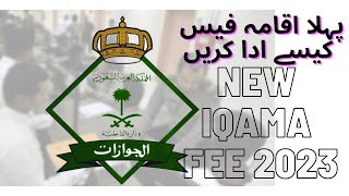 How to pay New Iqama Fee Payment With bank  First Iqama  Passport Sy Iqama Fee 2023 Latest [upl. by Erdnassac]