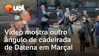 Datena dá cadeirada em Marçal Vídeo mostra outro ângulo da agressão e briga em bastidores de debate [upl. by Dotson]