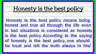 Honesty is the best policy essay  Honesty is the best policy  Essay on Honesty is best policy [upl. by Eelta10]