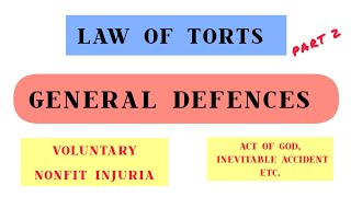 explanation of general defences available in tort tort law llb cu [upl. by Syah]