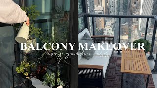 COZY BALCONY MAKEOVER turning my small balcony into a garden oasis [upl. by Eirotal]