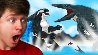 Reacting to MOSASAURUS KAIJU vs ORCAZILLA [upl. by Nairod]