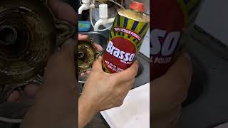 Easy cleaning of brass puja items using Brasso diwalipuja diwalicleaning brass easydiy pooja [upl. by Cadell]